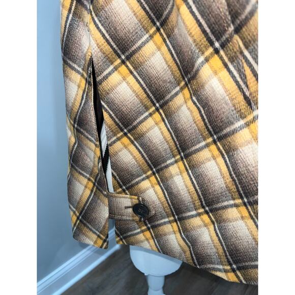 Tahari Arthur S. Levine Wool-Blend Plaid Cape Coat – Size 10. Sale!! - Picture 8 of 15